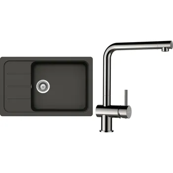 Kuchyňský dřez Set Schock S27-5 (dřez Formhaus D-100LS Asphalt + baterie Epos Nerezový vzhled)