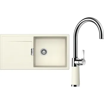 Kuchyňský dřez Set Schock S8-6 (dřez Mono D-100L Magnolia + baterie SC-520 Magnolia)