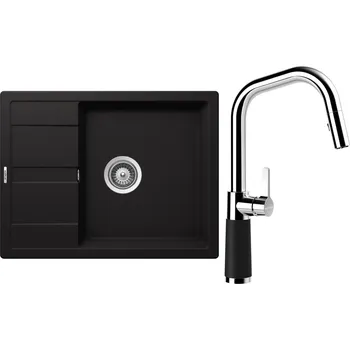 Granitový dřez Set Schock S20-11 (dřez Manhattan D-100 Nero + baterie SC-530.120 Nero)