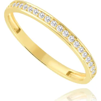 Prsten Luxusní zlatý prsten s bílými zirkony Au 585/1000