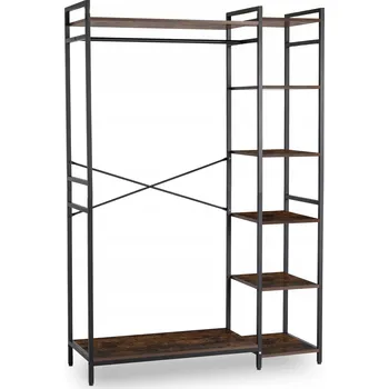 Věšák Stojanový věšák kovový Mebel Elite černý, rustikální dub