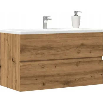 Koupelnový nábytek Skříňka pod umyvadlo, dub artisan, 90x38,5x45 cm