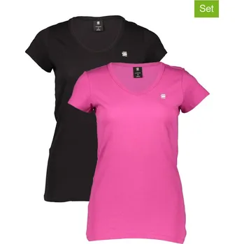 Dámské tričko Tričko G-Star Pink/ Schwarz 3609773 S