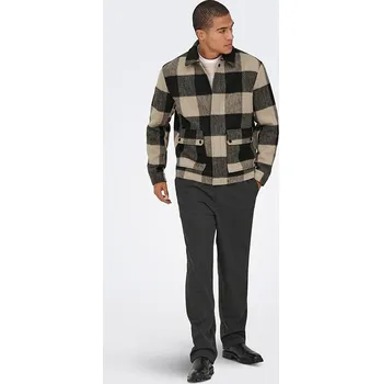 Pánská větrovka Bunda ONLY & SONS Schwarz/ Beige 6808638 S