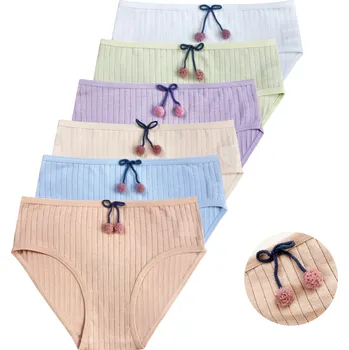 Dívčí oblečení FANNIFEN Dívčí kalhotky CHERRY XQ6031 3 ks Barva: Mix, Velikost: 8-9