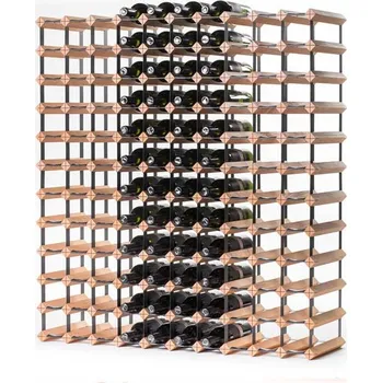 Stojan na víno RAXI stojan na víno buk 120 lahví kombinace dřevo, kov