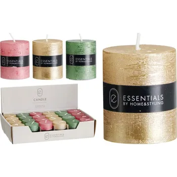 Svíčka Rustikální svíčka válec 40x50 mm – metalická, mix barev