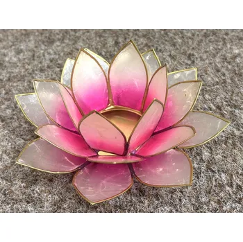 Solná lampa Svícen lotos tmavě růžový