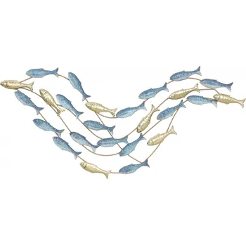 Nástěnná kovová dekorace | zlatá