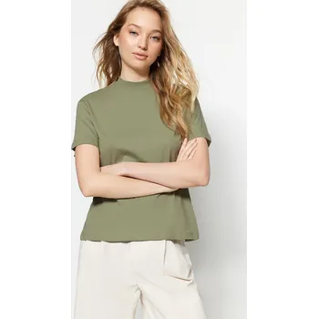Dámské tričko Tričko trendyol Khaki 825382 M