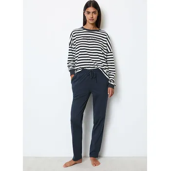 Dámské pyžamo Marc O´Polo Dunkelblau/ Weiß 7872509 L