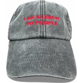 Kšiltovka DARK CAP - kšiltovka I AM ALERGIC TO PEOPLE / ČERNÁ WASHED