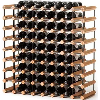 Stojan na víno RAXI stojan na víno buk 72 lahví kombinace dřevo, kov