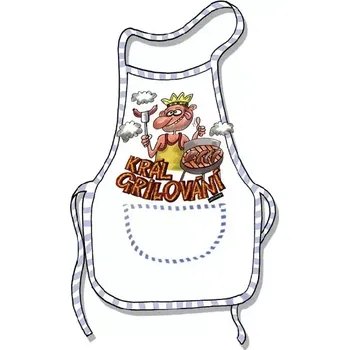 Kuchyňská zástěra Kuchyňská zástěra s potiskem „Král grilování“ – univerzální velikost, polyester