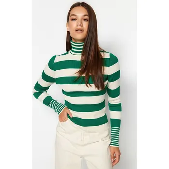 Dámský svetr trendyol Grün/ Weiß 1636466 L