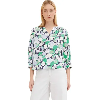 Dámské oblečení Tom Tailor Grün/ Weiß/ Dunkelblau 8911665 34