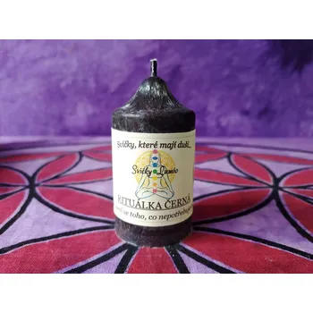Svíčka 8 x 4,5 Rituálka černá