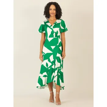 Dámské šaty Šaty APART Grün/ Weiß 5109020 38