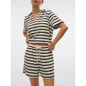 Dámská móda Kraťasy Vero Moda Creme/ Schwarz 9915232 S