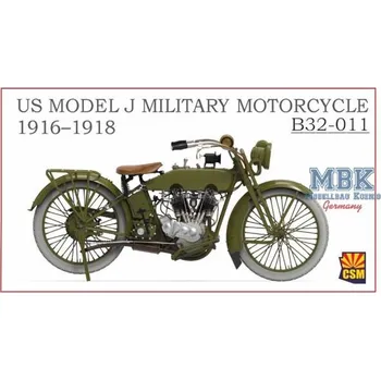 Plastikový model Copper state models 1/32 US Model J Military Motorcycle 1916–1918