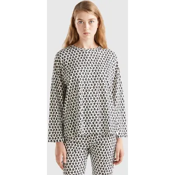 Dámské tričko Benetton Weiß/ Schwarz 6076070 S