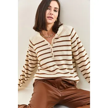 Dámský svetr Happiness Istanbul Beige 9463019 onesize