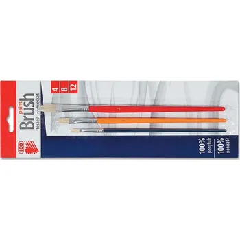Umělecký štětec Sada štětců 4, 8, 12 - barevný, plochý