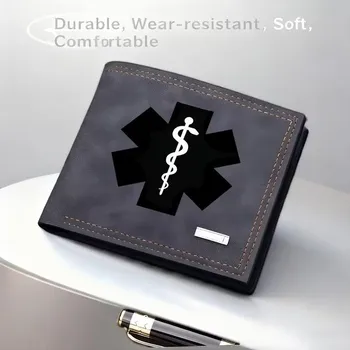 Peněženka Peněženka „Star of Life“ – horizontální, zipová přihrádka, PU kůže Barva: černá