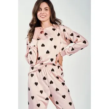 Dámské pyžamo Dámské pyžamo Taro Hannah - bavlna Starorůžová S