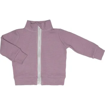 Mikina na zip VAFLE - Světle fialová Velikost: 80