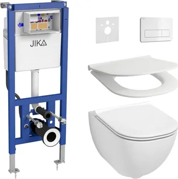 Klozet Závěsné WC + prkénko MIO + tlačítko DUAL + podomítkový modul + podložka