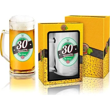 Sklenice Půllitr ke 30. narozeninám – klasický skleněný půllitr s uchem, originální dárek pro muže pivaře