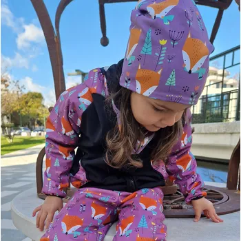 Chlapecká bunda Yháček Softshellová bunda Yháček, zimní, liščí hlavy na starofialové Velikost: 128