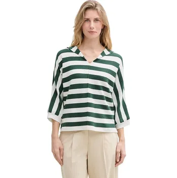 Dámské tričko Tom Tailor Dunkelgrün/ Creme 460950 XL