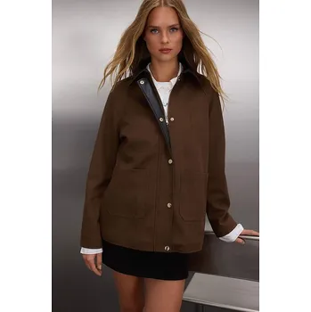 Dámská vesta Bunda trendyol Dunkelbraun 3512500 L
