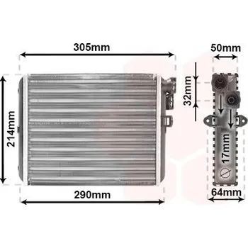 Výměník tepla, vnitřní vytápění VAN WEZEL 59006110