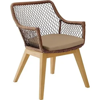 Zahradní nábytek Zahradní křeslo OLIVIA hnědé 83x60x63cm, teak