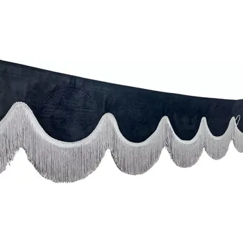 Ochranný autopotah Bordura do kamionu Scania- černá/šedé střapce