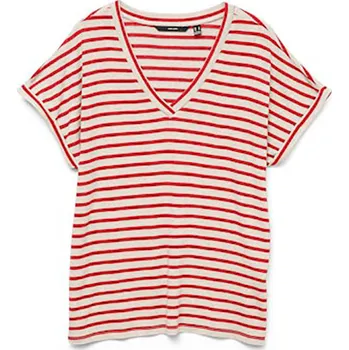 Dámská móda Tričko Vero Moda Rot/ Weiß 2668678 S