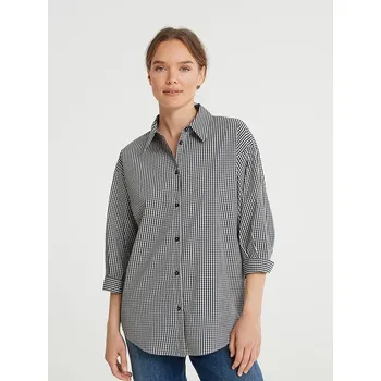 Dámská košile Košile OPUS Schwarz/ Weiß 6714795 38