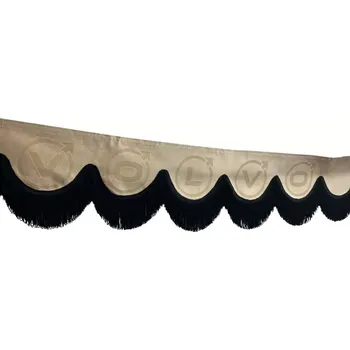 Ochranný autopotah Bordura do kamionu Volvo- béžová/černé střapce