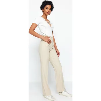 Dámské kalhoty trendyol Creme 4729157 36