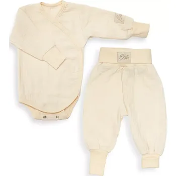 Kojenecká souprava ESITO | Souprava do porodnice mušelín Cream - smetanová / 56 - 62