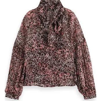 Dámské tričko Scotch & Soda Bordeaux/ Weiß 119199 36