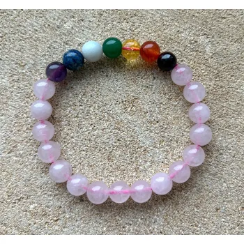 Náramek Náramek - čakrový s Růženínem kulička 8 mm