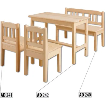 Dětský stůl Dětský stůl z masivu borovice AD242