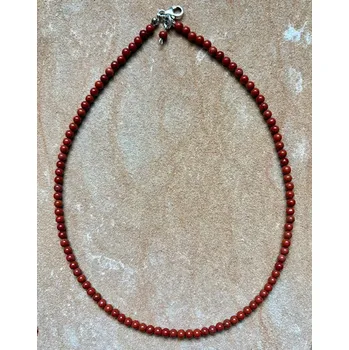 Náhrdelník Náhrdelník Jaspis-stříbro kulička 3-4mm délka 45cm