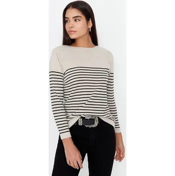 Dámský svetr trendyol Creme/ Schwarz 2333763 L