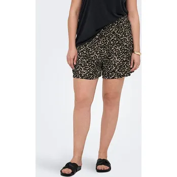 Dámské kraťasy Kraťasy ONLY Carmakoma Schwarz/ Beige 9631154 54