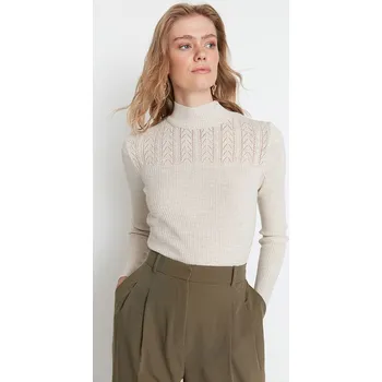 Dámský svetr trendyol Creme 9134361 L